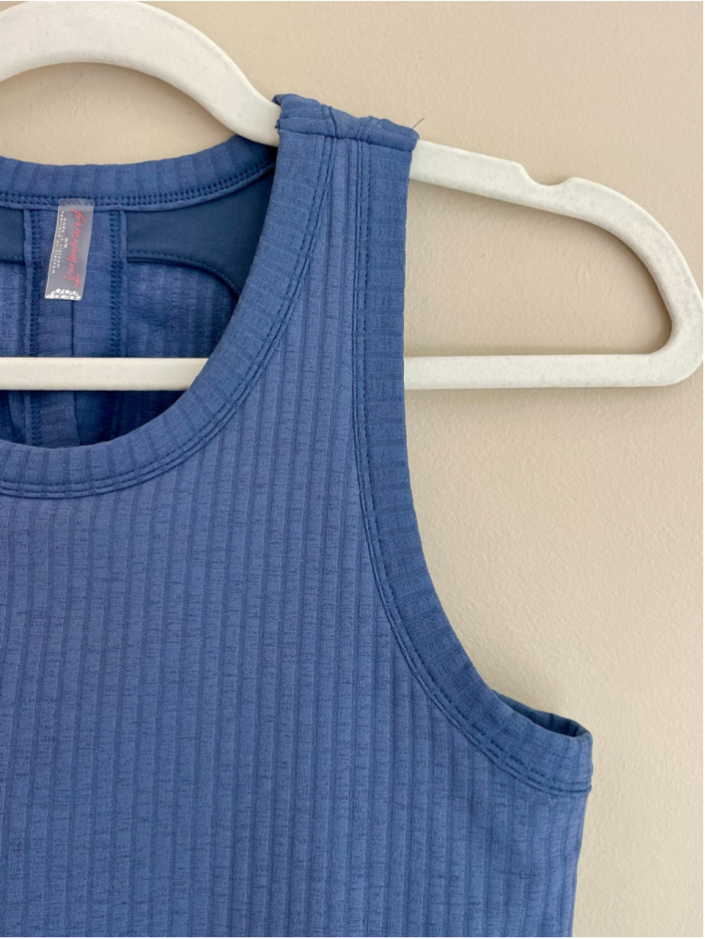 FP Movement Free People Tank Top Women M Blue Ribbed Twist Open Back Athletic - Picture 4 of 5